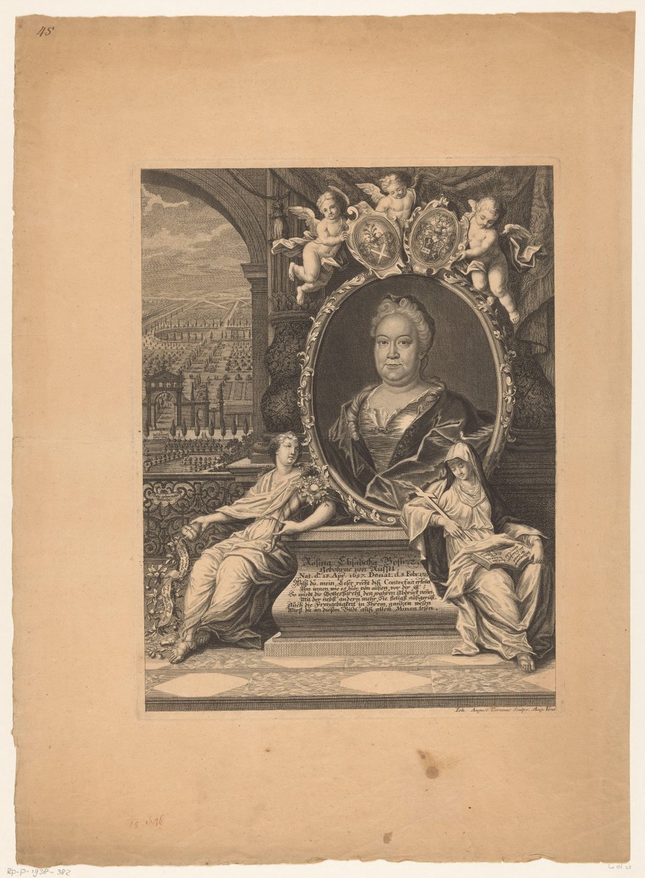 Portré van Rosina Elisabeth Bose alkotó: Johann August Corvinus