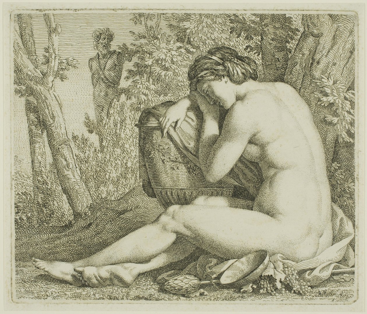 Pihenő bacchánsnő alkotó: Johann August Nahl II