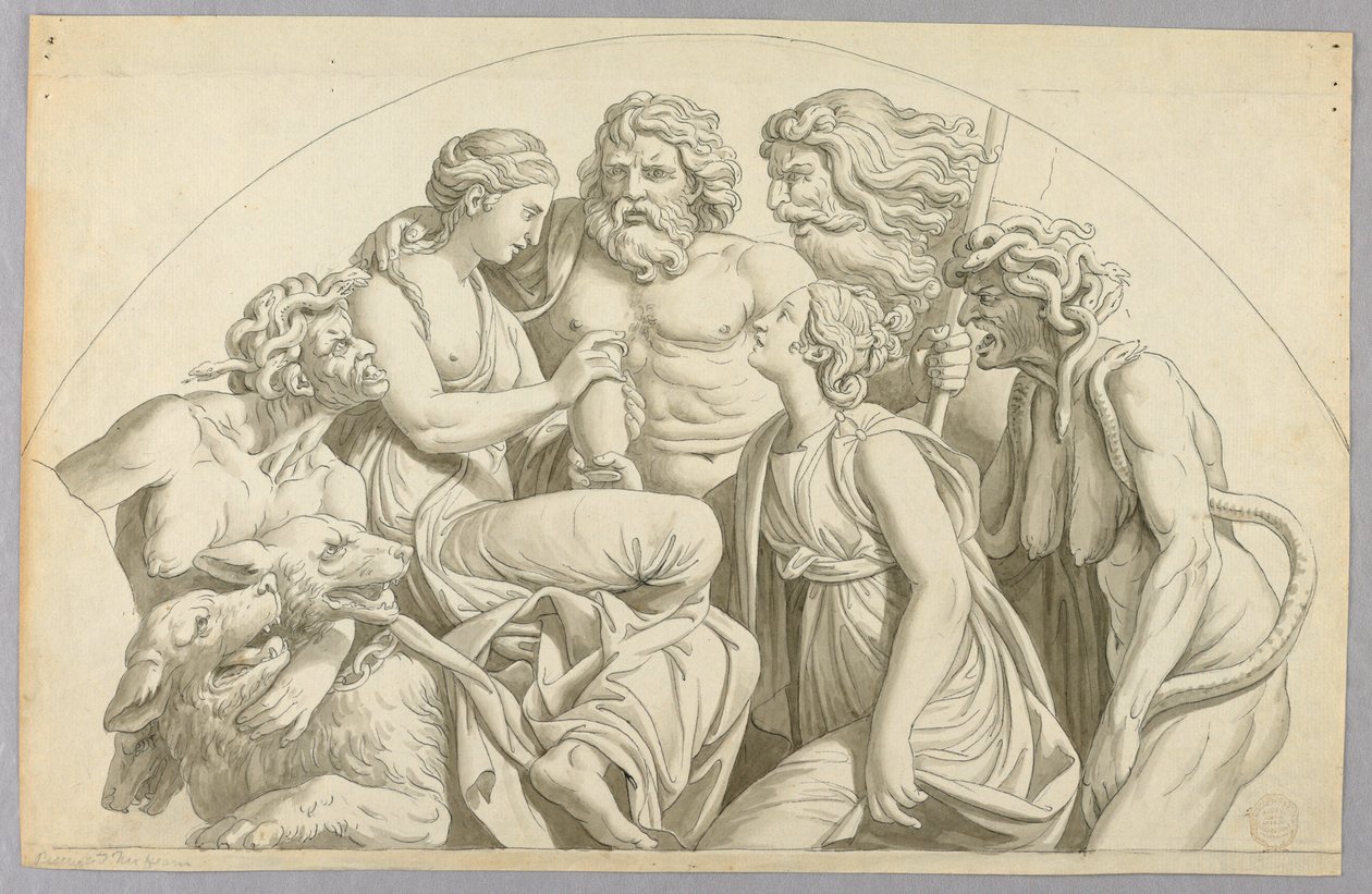 A Psyche arra kéri Proserpine-t, hogy tegyen egy kicsit szépségéből egy urnába a Vénusz számára alkotó: Johann August Nahl the Younger