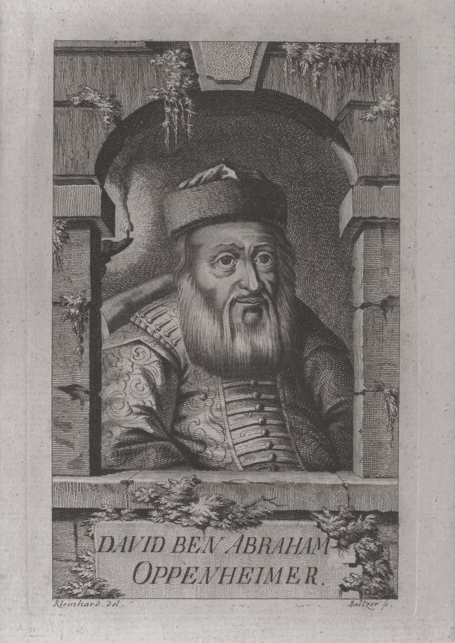 David Oppenheim 1664-1736 prágai főrabbi portréja, 1773 alkotó: Johann Balzer