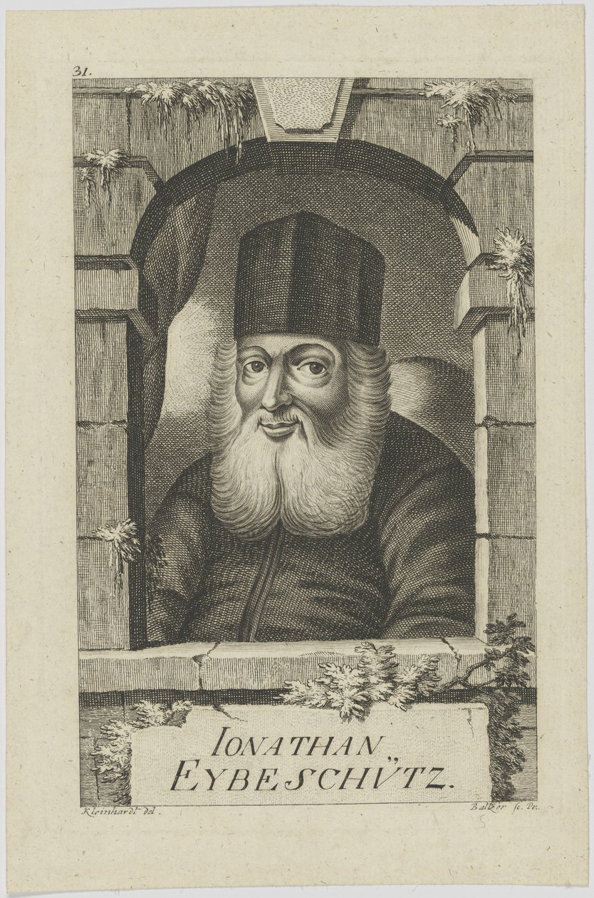 Jonathan ben Nathan Eybeschütz portréja 1690-1764, 1772. alkotó: Johann Balzer