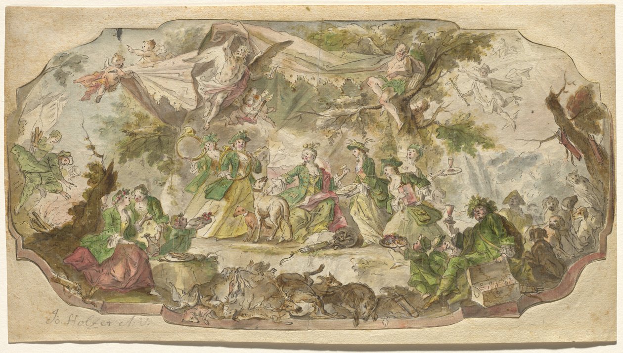 Diana pihenés a vadászat után alkotó: Johann Baptist Enderle