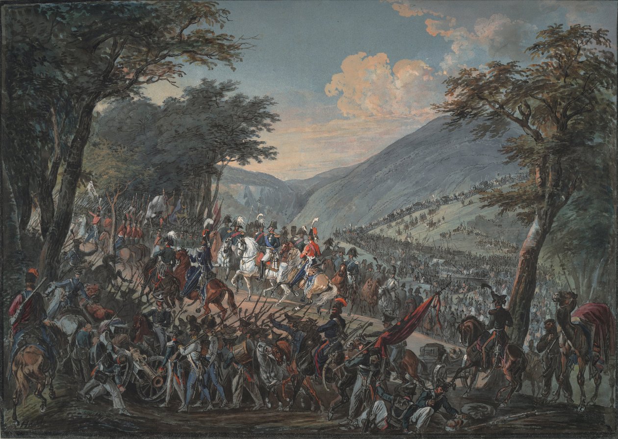 I. Sándor császár és kísérete 1815, 1825 júliusában áthaladt a Vogézek hegységén alkotó: Johann Baptist Hoechle