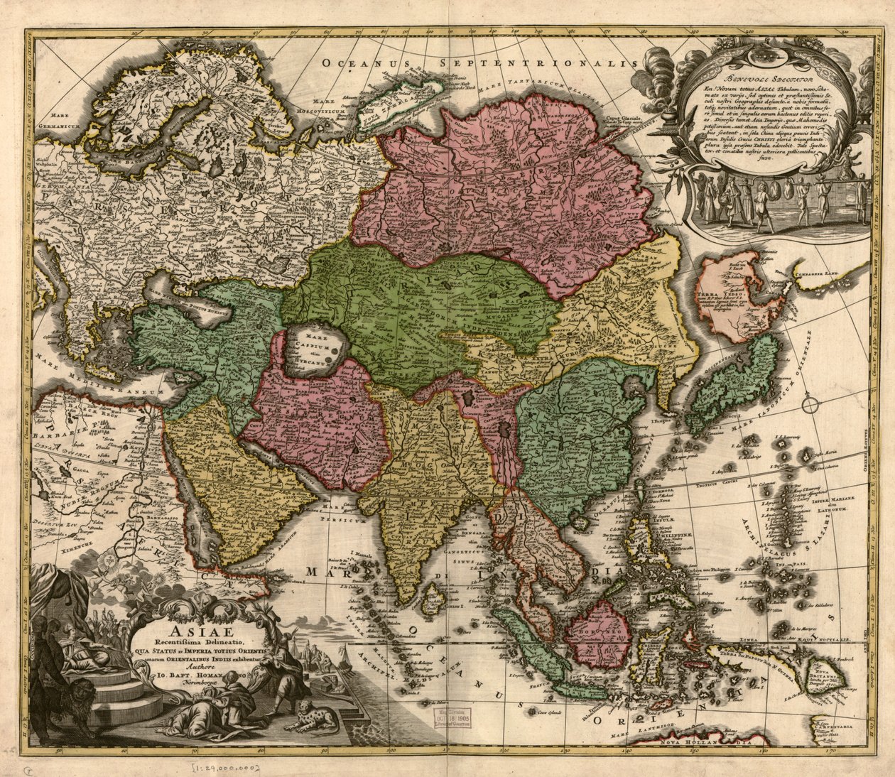 Asiae recentissima delineatio, qua status et imperia totius orientis unacum orientalibus indiis exhibentur LOC 2007627524 alkotó: Johann Baptist Homann