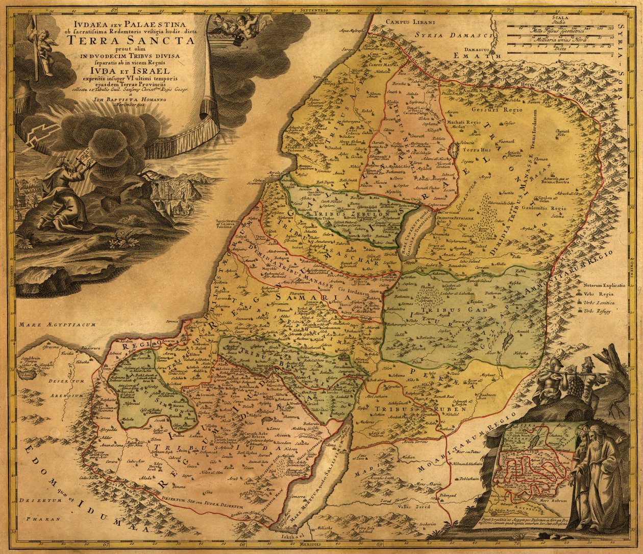 Ivdaea sev Palaestina ob sacratissima Redemtoris vestigia hodie dicta Terra Sancta. LOC 99466737 alkotó: Johann Baptist Homann