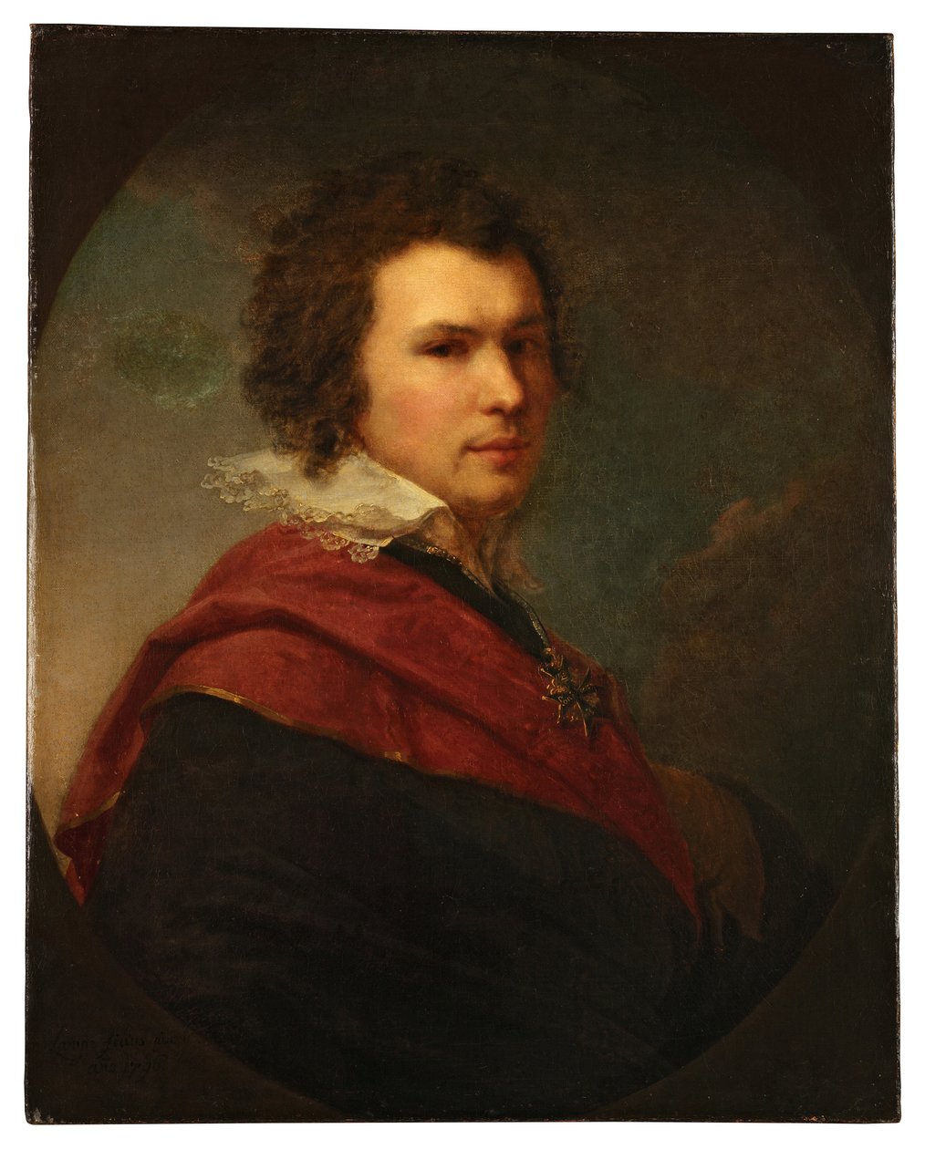 Apollon Alekszandrovics Majakov orosz költő portréja – Johann Baptist von Lampi le Jeune (1775-1837) olaj, vászon alkotó: Johann Baptist II Lampi
