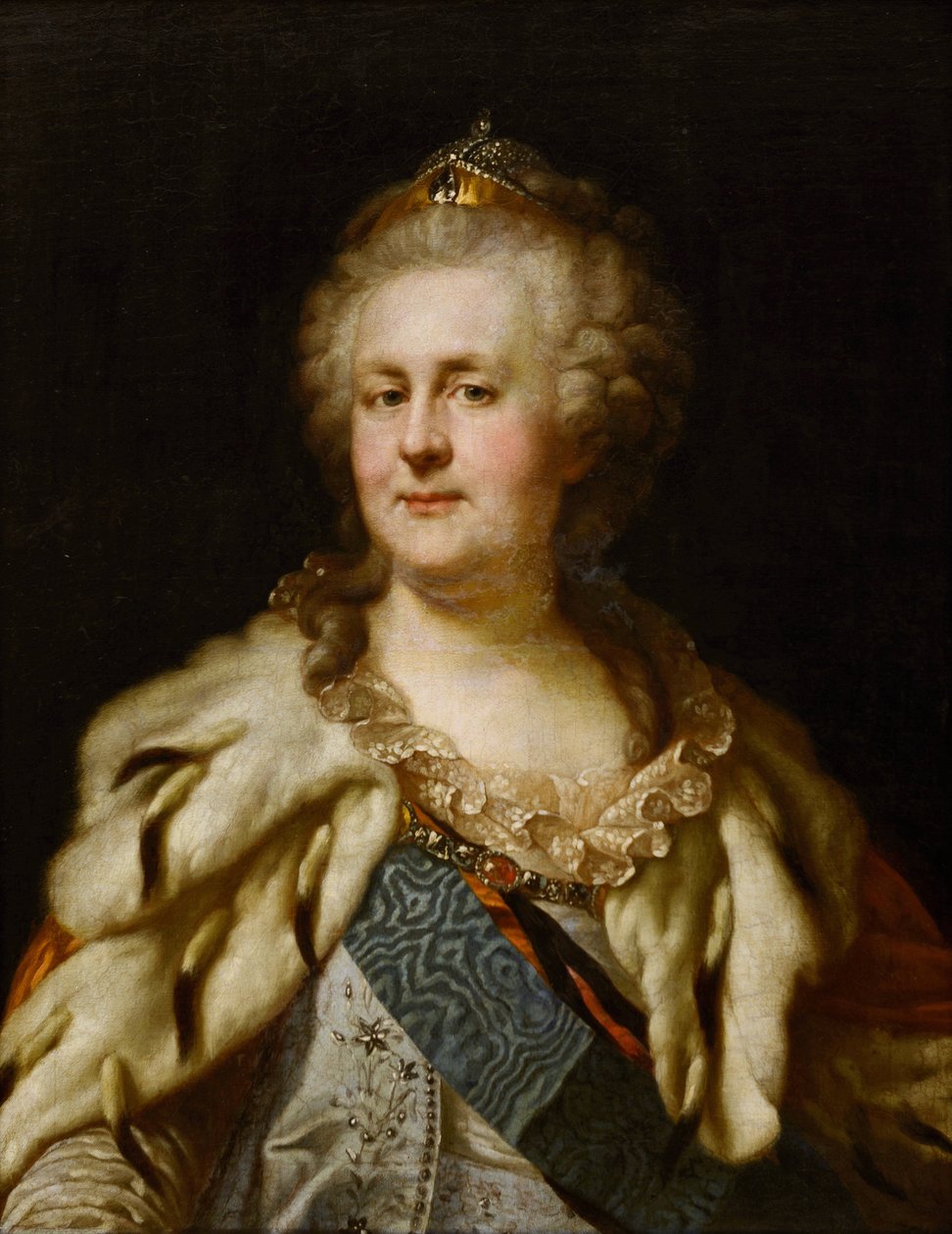 II. Katalin császárné (1729-1796) portréja par Lampi, Johann-Baptist von, the Elder (1751-1830). Olajfestmény alkotó: Johann Baptist I Lampi
