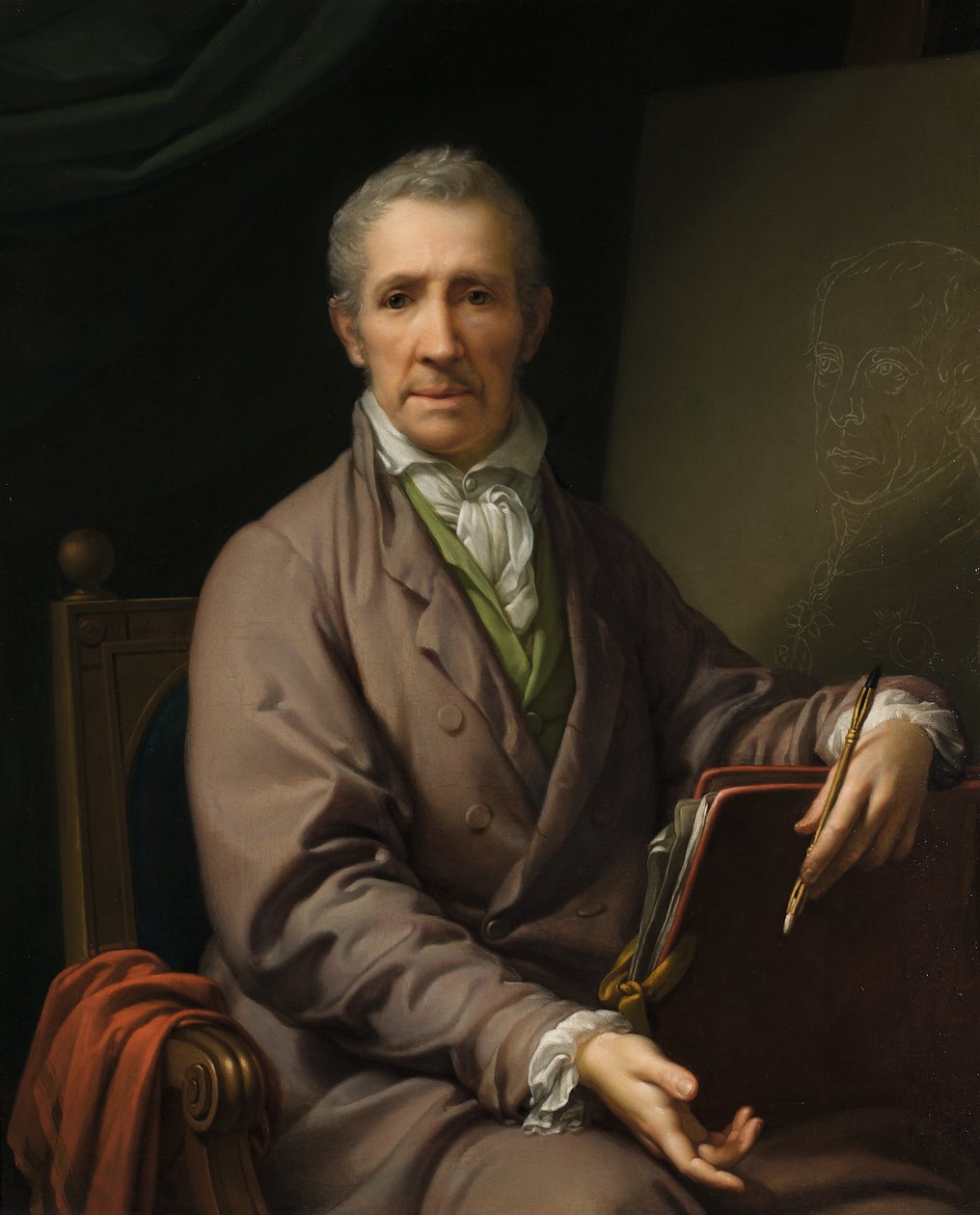Önarckép a festőállványon alkotó: Johann Baptist Lampi d. Ä.