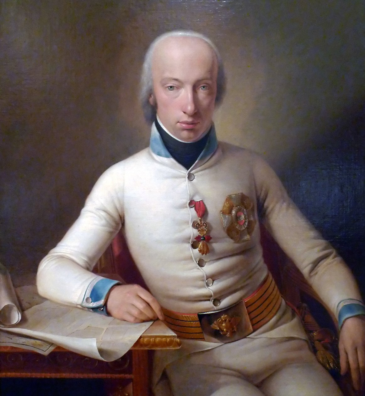 Károly főherceg, tescheni herceg portréja a 3. számú gyalogezred ezredesének egyenruhájában (1771-1847). alkotó: Johann Baptist Seele