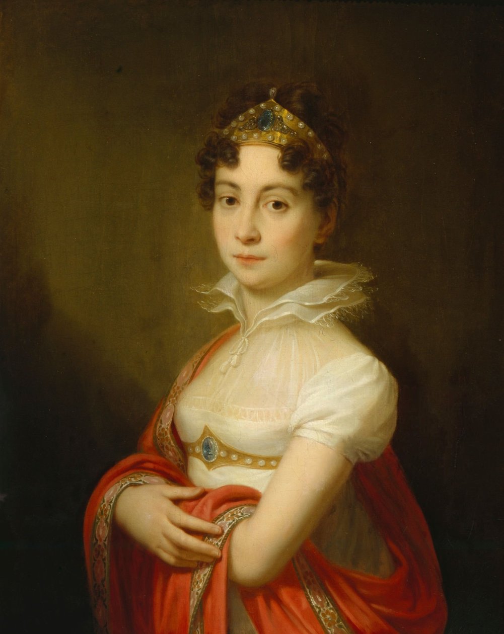 "Mária Ludovika császárné (1787-1816) ifjúkori portréja diadémmal" alkotó: Johann Baptist von Lampi the Elder