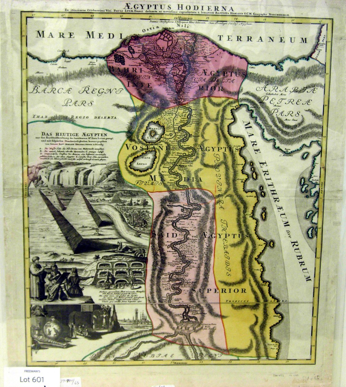 Egyiptom ma, Egyiptom térképe, kb. 1720 alkotó: Johann Baptista Homann