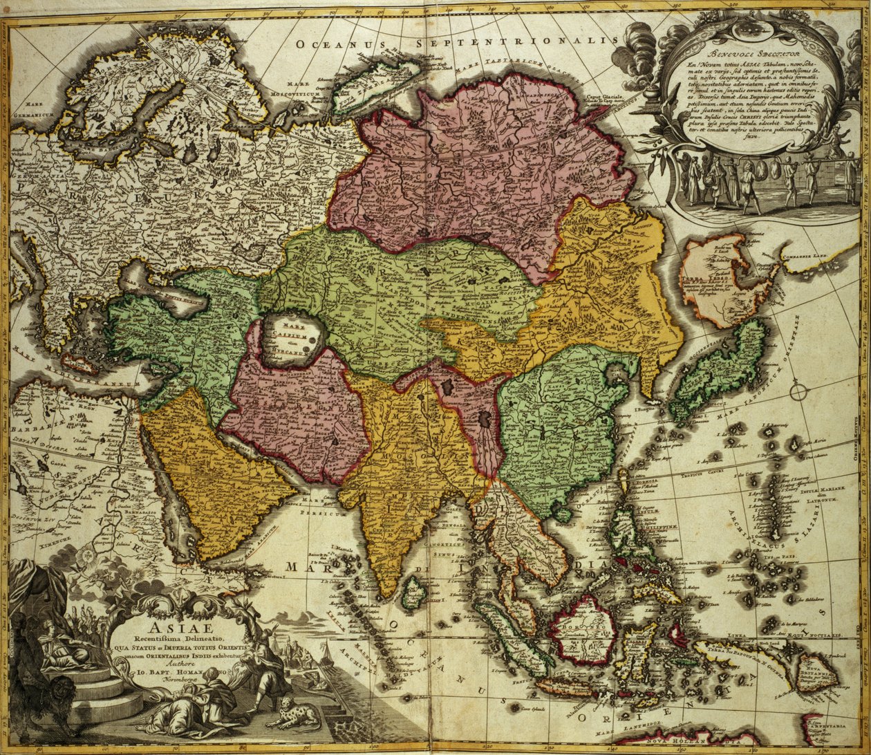 Ázsia térképe, Nürnberg, 1730 körül alkotó: Johann Baptista Homann