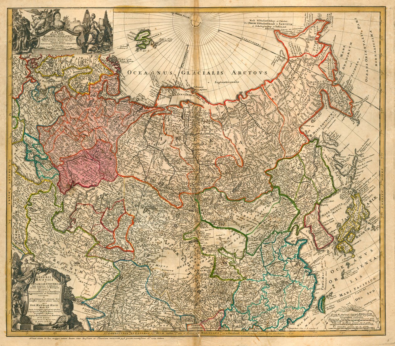 Oroszország térképe innen: alkotó: Johann Baptista Homann