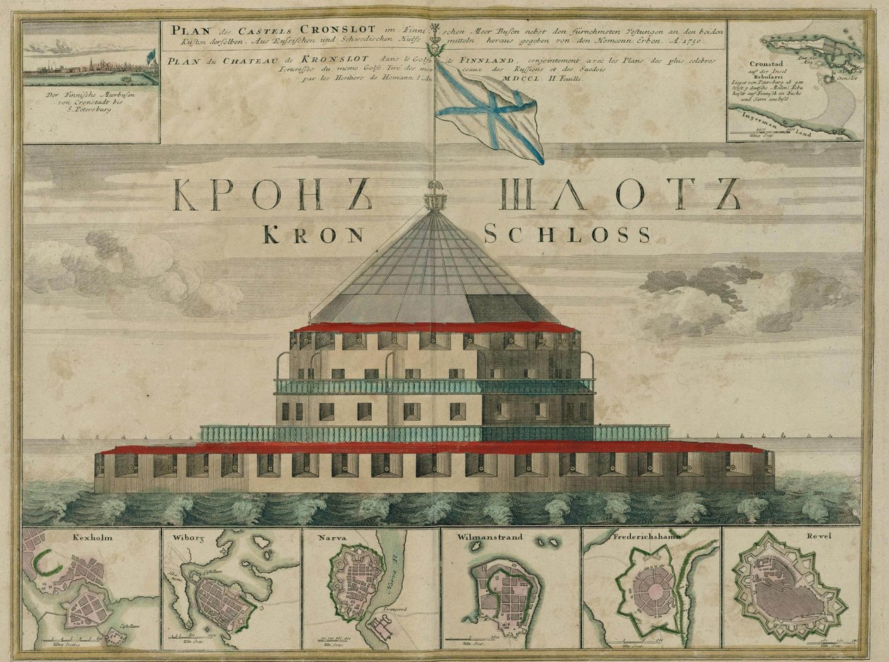 A kronstadti erőd terve, 1750 alkotó: Johann Baptista Homann