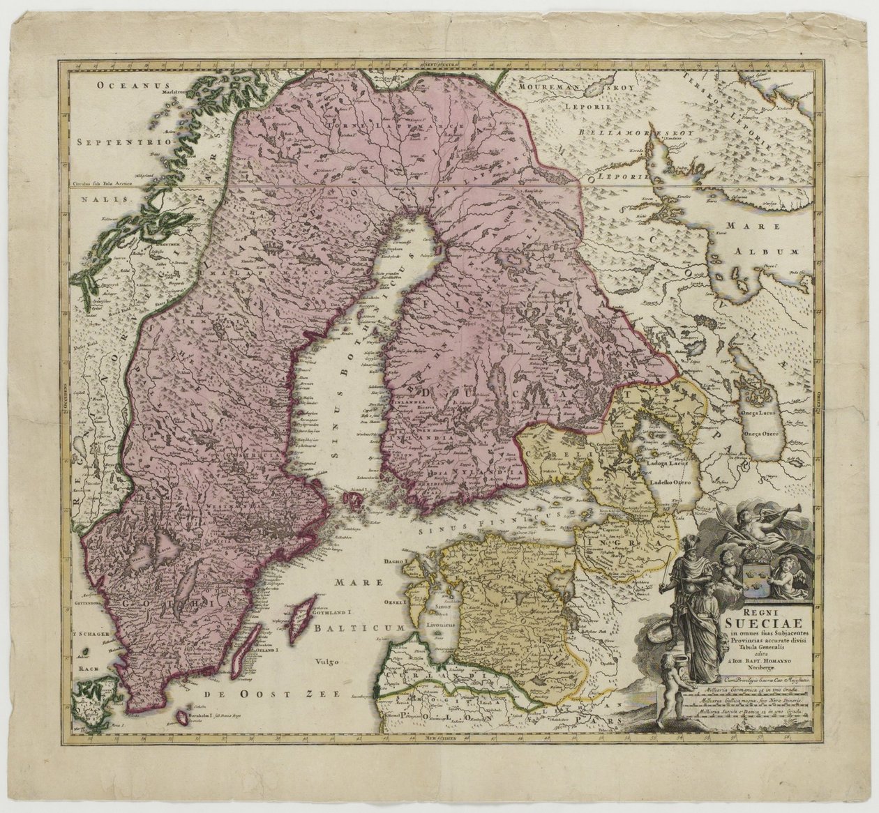 Svédország uralkodása, 1730 körül alkotó: Johann Baptista Homann