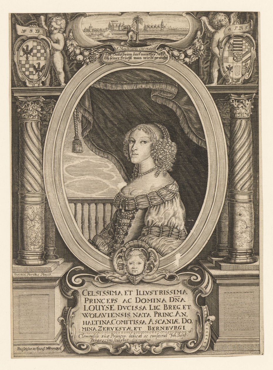 Anhalt-Dessaui Louise 1631-1680, Legnica, Brzeg, Wolow és Olawa hercegnője, Kr. e. 1660. alkotó: Johann Baptista Paravicini