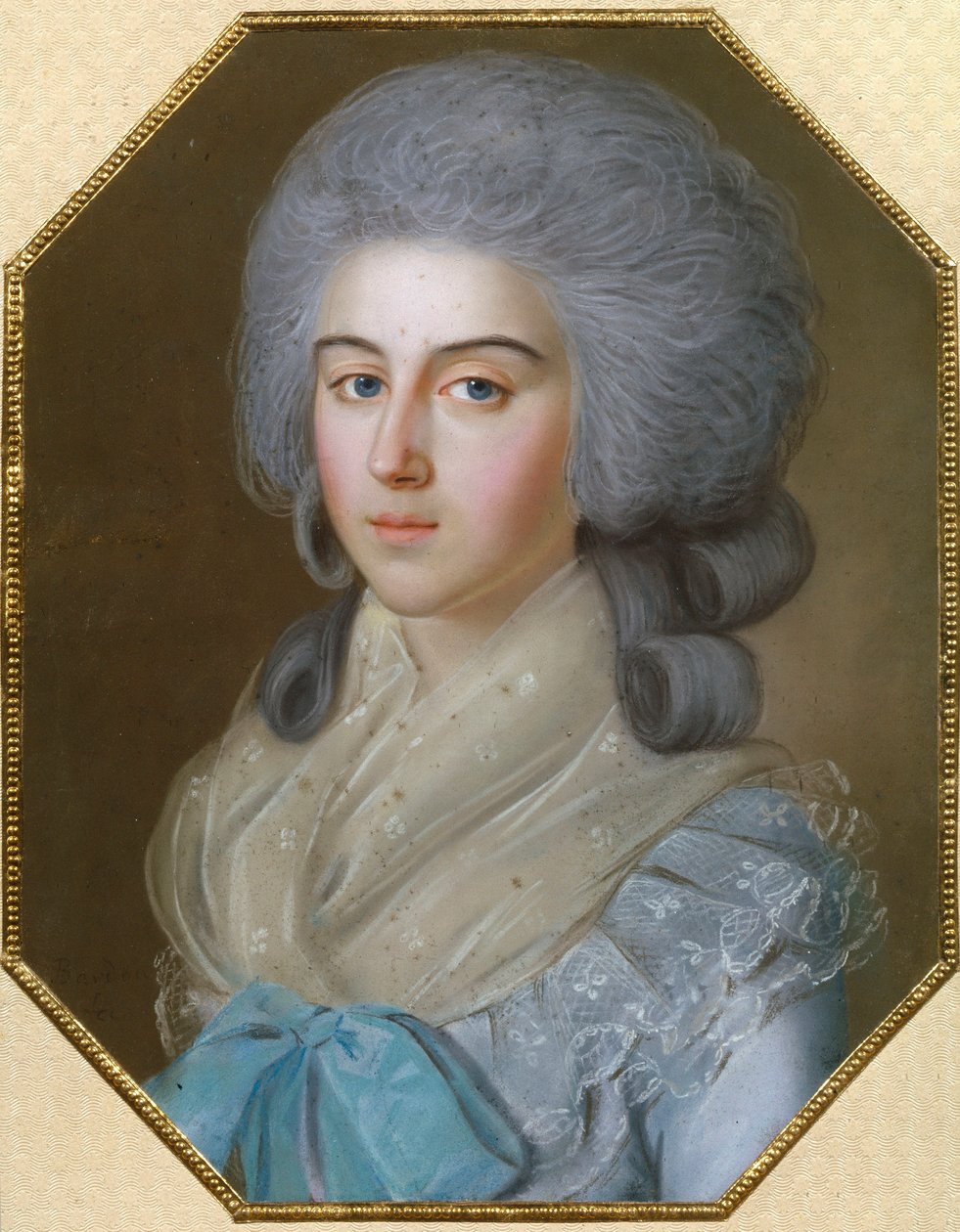 Anna Alekszandrovna Golicina grófnő (1739-1816), Sztroganova bárónő, Mihail Mihajlovics Golicin (1731-1806) felesége portréja – Johann Bardou (1745-1788) rajza alkotó: Johann Bardou