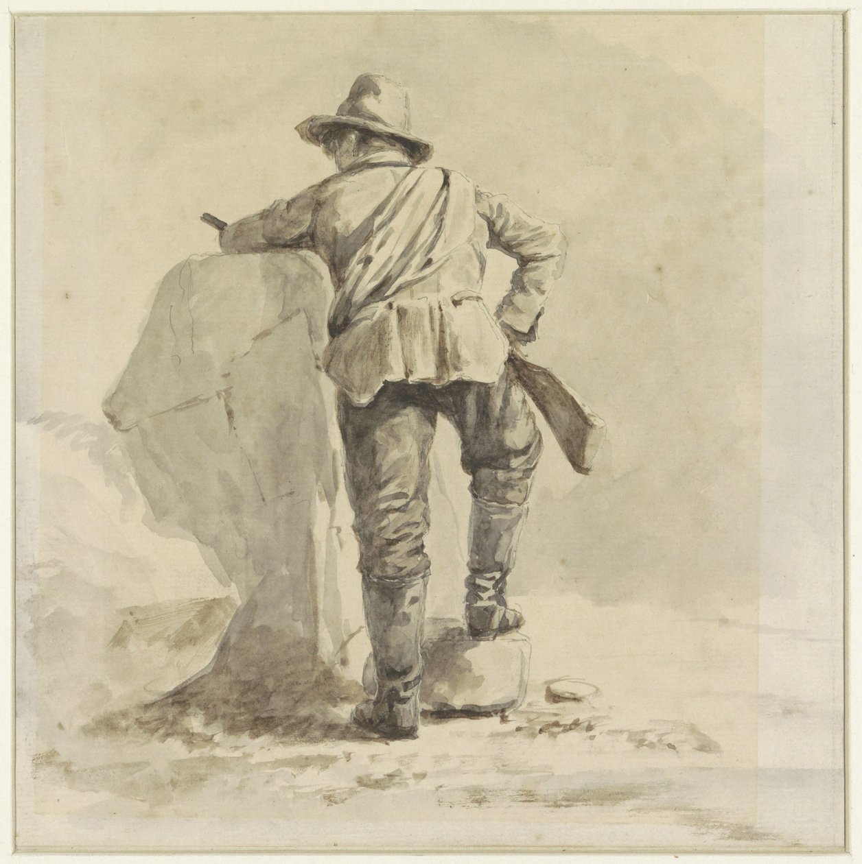 Pihenő fiú, hátulról nézve alkotó: Johann Bernard Klombeek