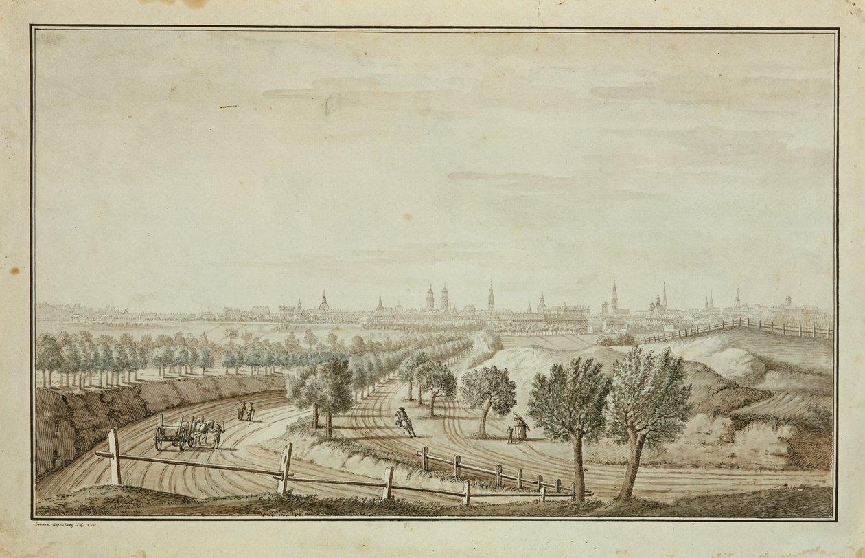 Kilátás a Hallesch-kapura alkotó: Johann Carl Wilhelm Rosenberg