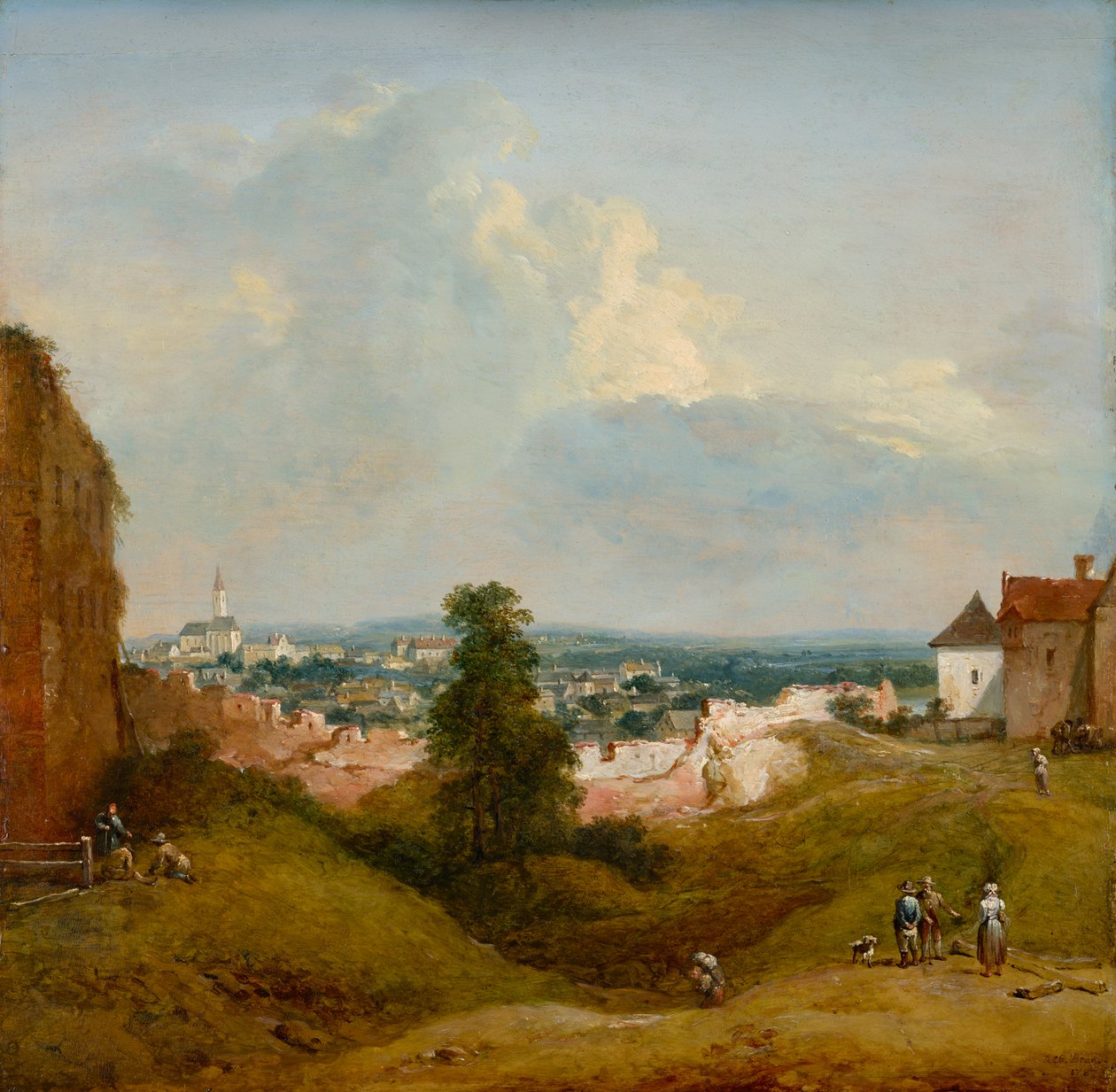 Kilátás az Albrechtsburgból Klosterneuburgban alkotó: Johann Christian Brand