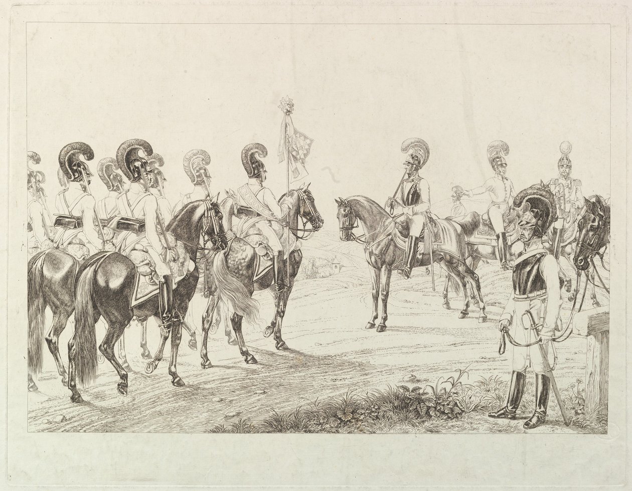 Osztrák Cuirassiers, 19. század eleje. alkotó: Johann Christian Erhard