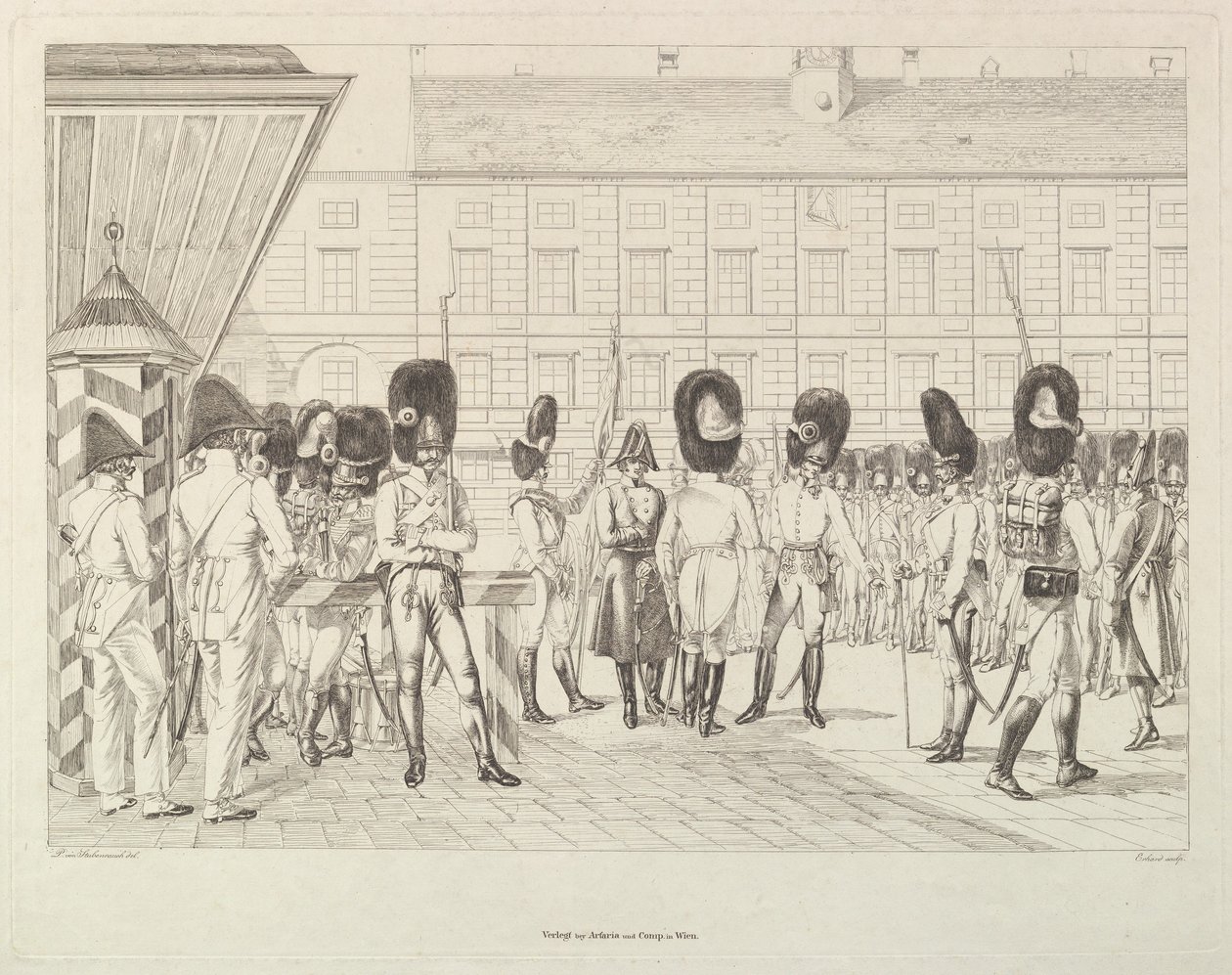 Osztrák gránátosok, 19. század eleje. alkotó: Johann Christian Erhard