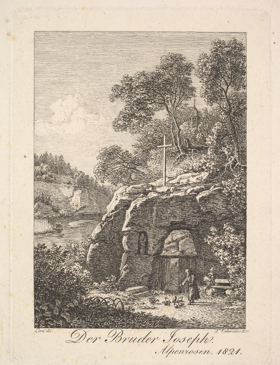 József testvér az Alpokban, 1820. alkotó: Johann Christian Erhard