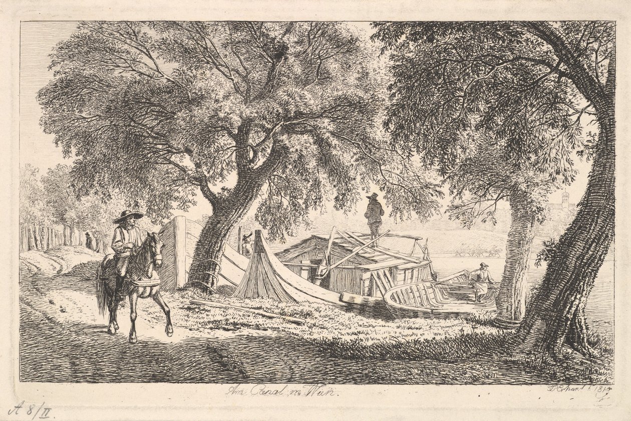 A bécsi csatornán, 1819. alkotó: Johann Christian Erhard