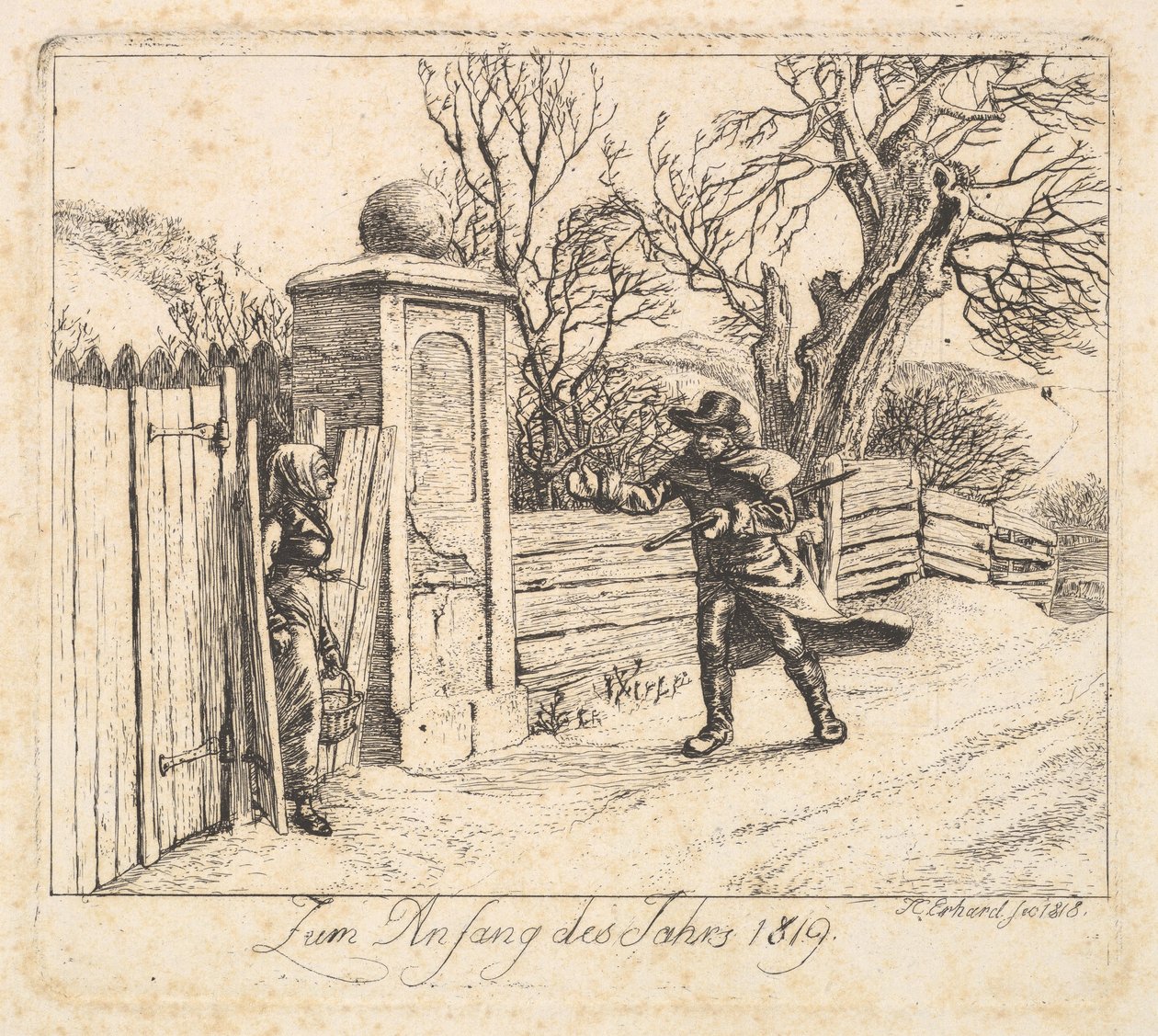 Téli táj, 1818. alkotó: Johann Christian Erhard