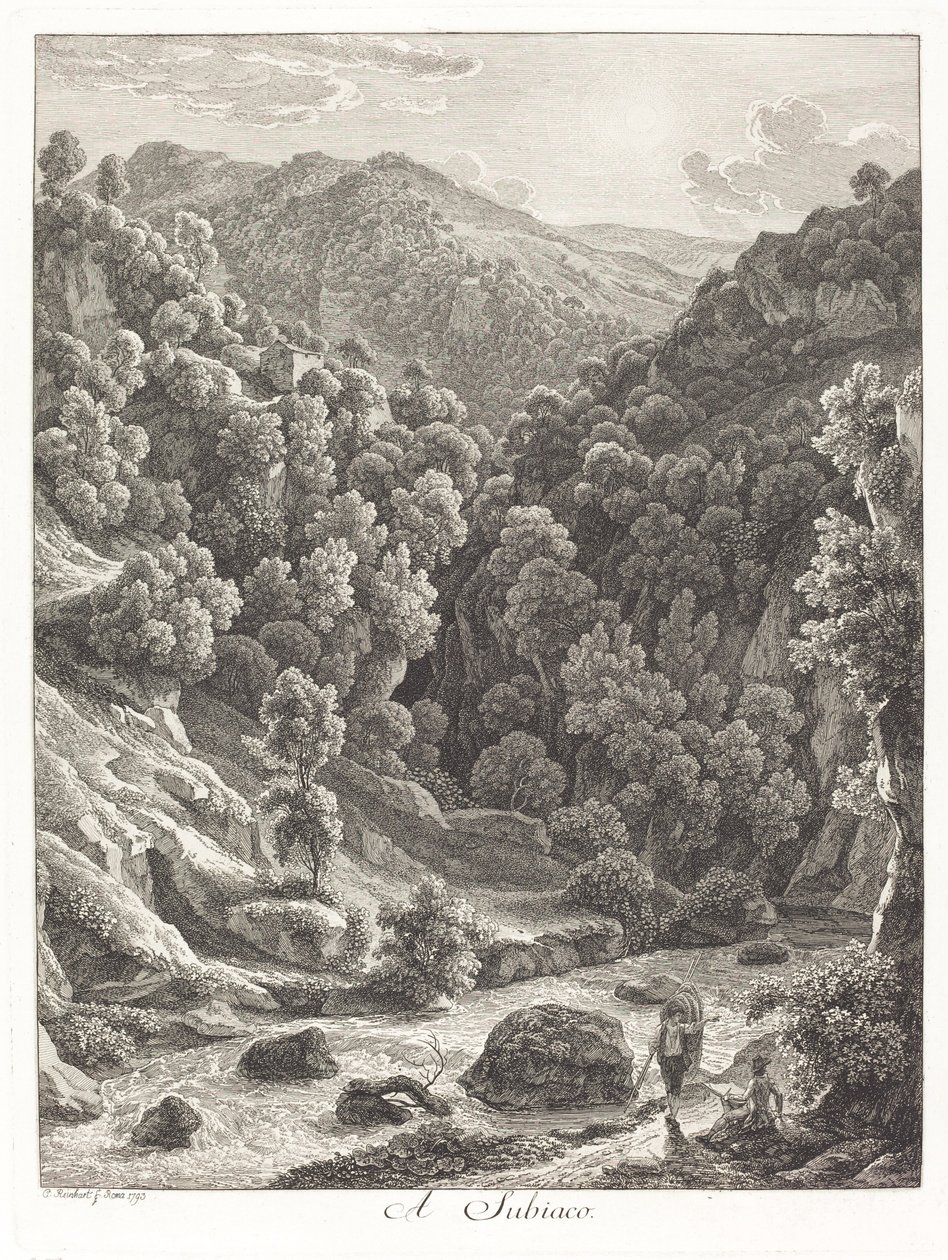 Egy Subiaco (Subiaco közelében) alkotó: Johann Christian Reinhart