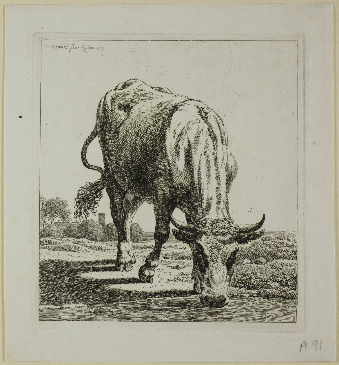 Tehénivás, a Die Zweite Thierfolge-tól alkotó: Johann Christian Reinhart