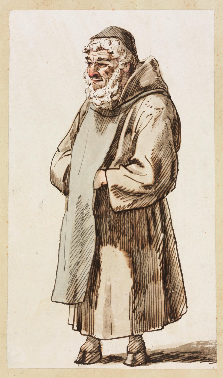 A remete az Ischia szigetén fekvő Epomeo-hegyen alkotó: Johann Christian Reinhart