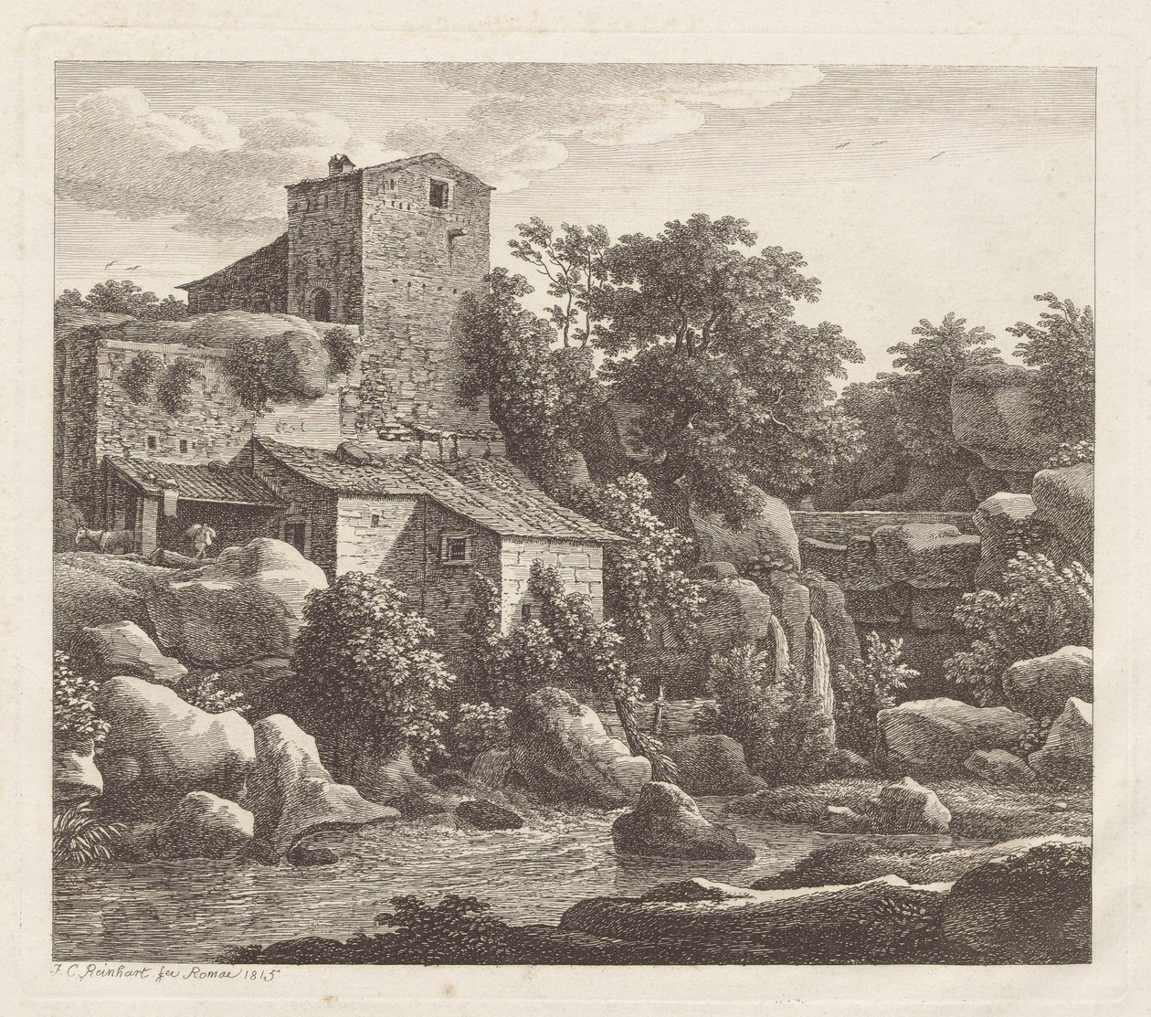 Ház a hegyi patak partján alkotó: Johann Christian Reinhart