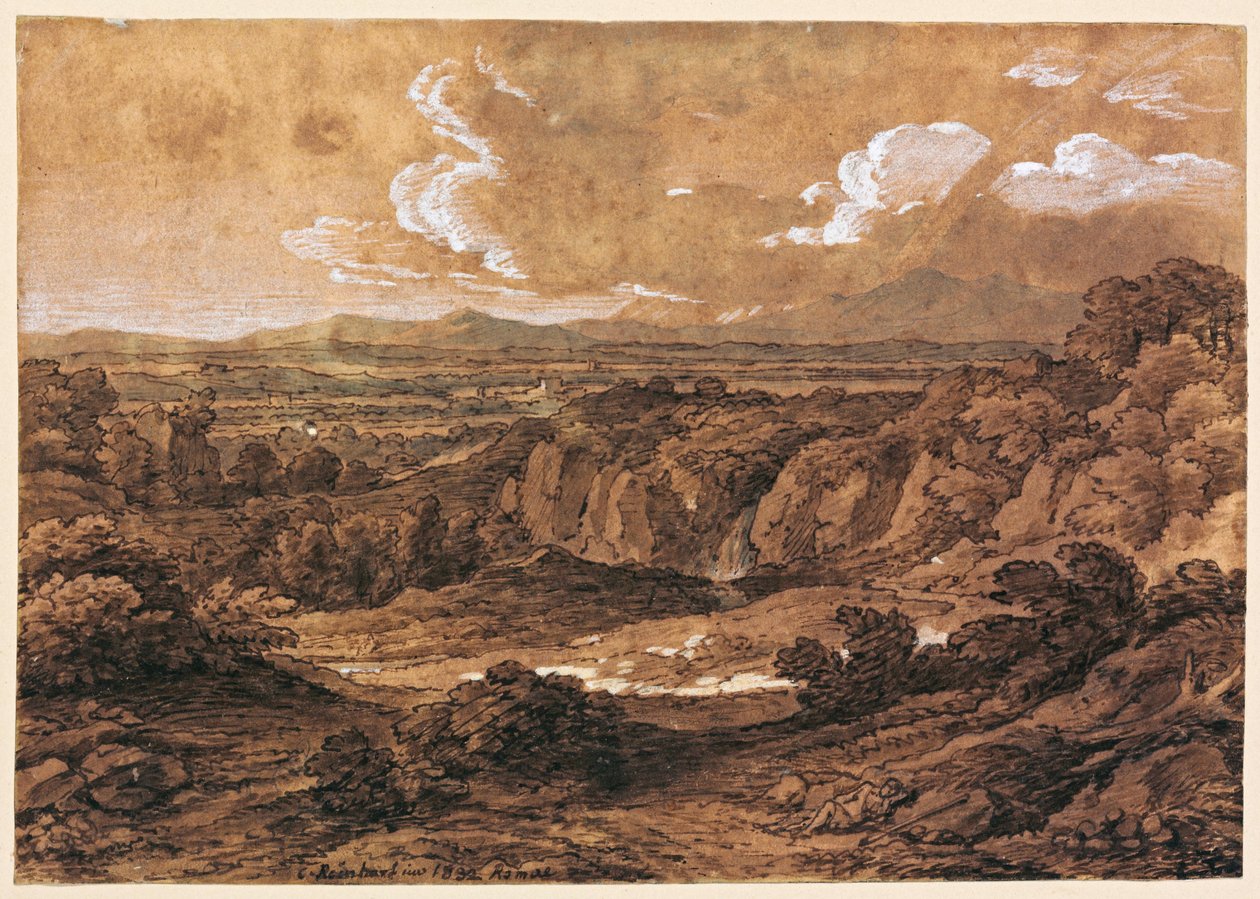 Sziklás erdős táj alkotó: Johann Christian Reinhart