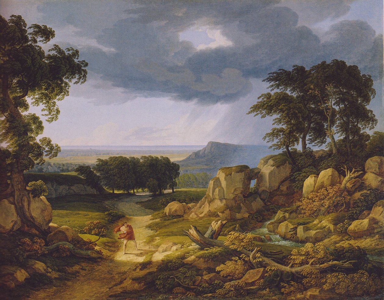 Németül: Sturmlandschaft (Vándorok viharéneke). alkotó: Johann Christian Reinhart