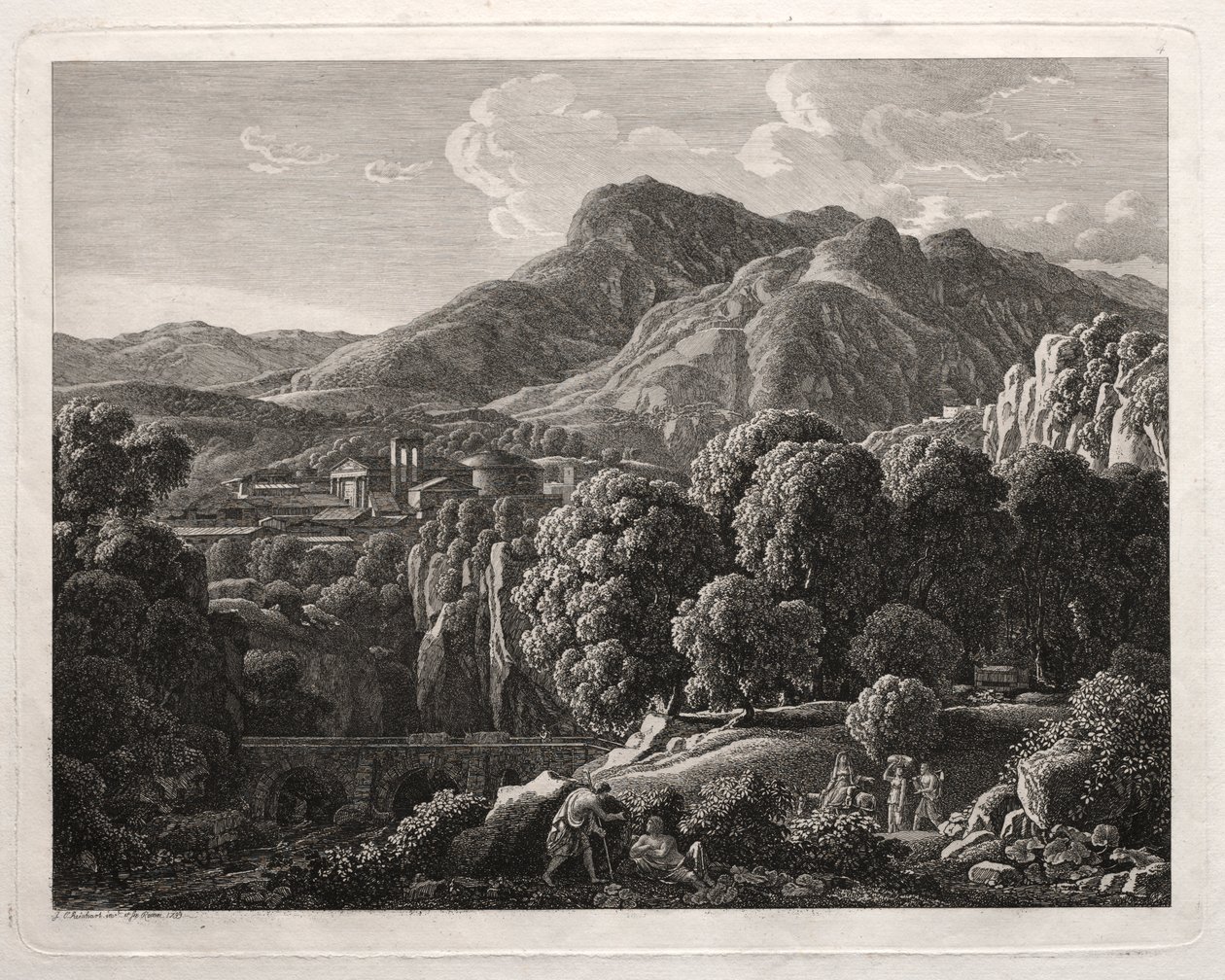 Hősi táj: Táj várossal és folyóval alkotó: Johann Christian Reinhart