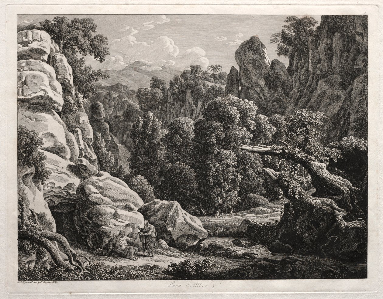 Hősi táj: Táj Krisztus megkísértésével, 1799. alkotó: Johann Christian Reinhart