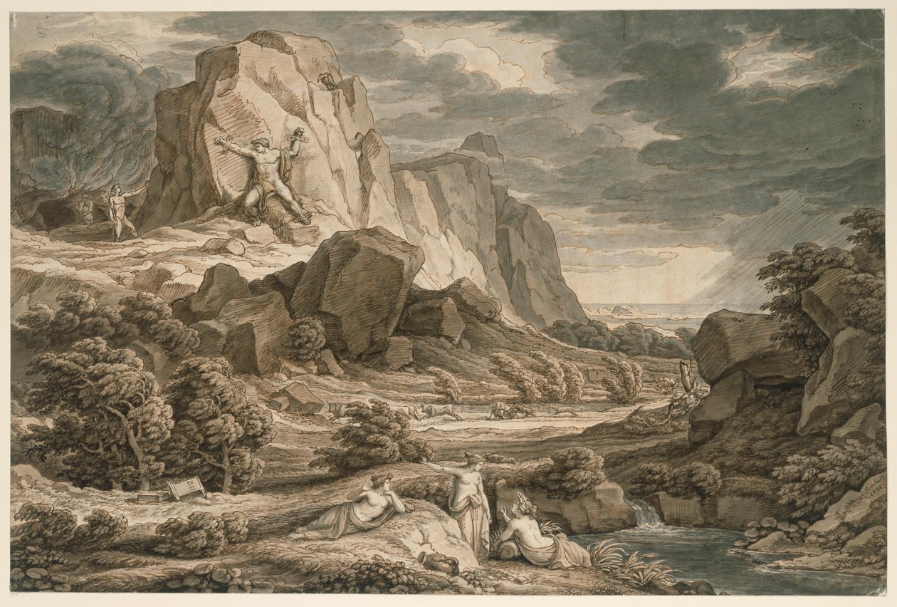 Hősi táj Prométheusszal alkotó: Johann Christian Reinhart