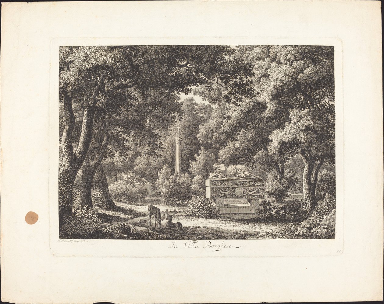 Borghese villában alkotó: Johann Christian Reinhart