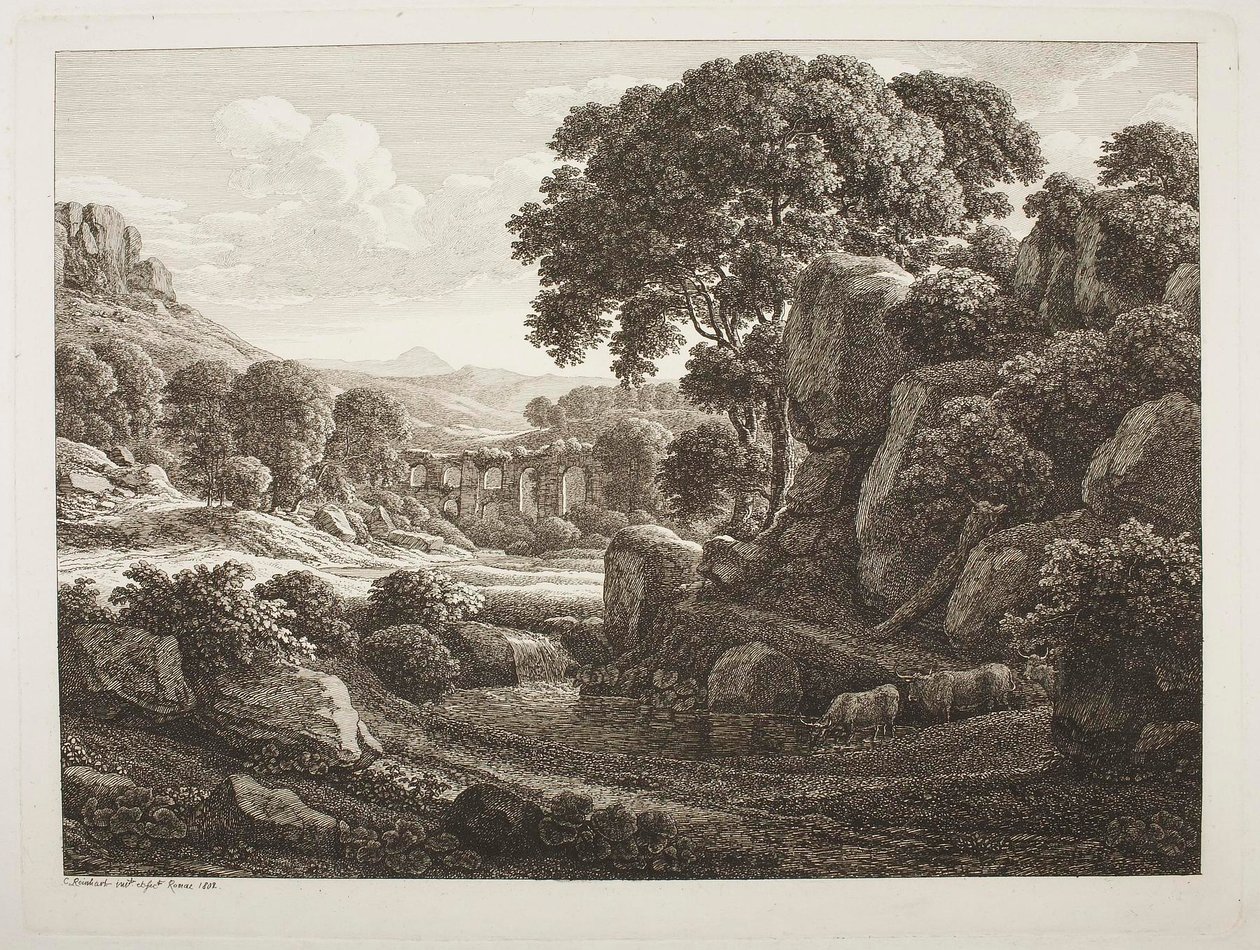 Itáliai táj romokkal alkotó: Johann Christian Reinhart