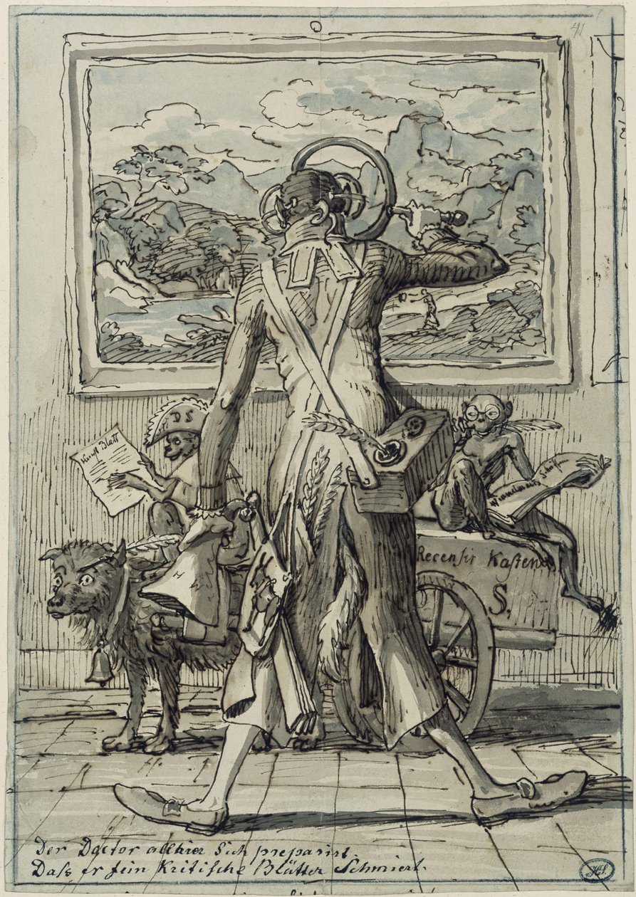 Dr. Ludwig Schornról készült karikatúra Münchenben alkotó: Johann Christian Reinhart