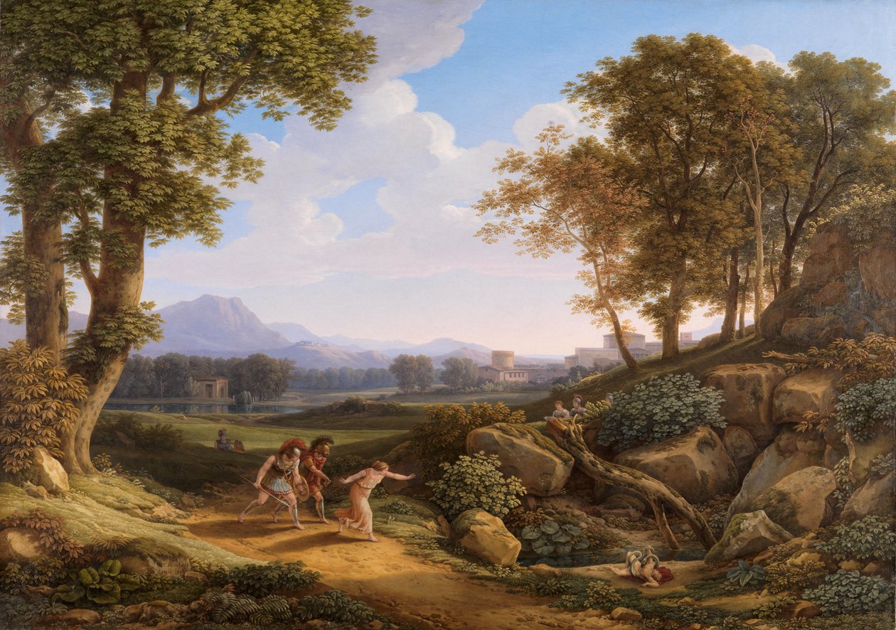 Klasszikus táj Archemorosszal és Hüpszipülével alkotó: Johann Christian Reinhart