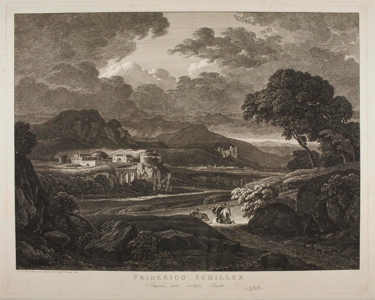 Tájkép viharos időben alkotó: Johann Christian Reinhart