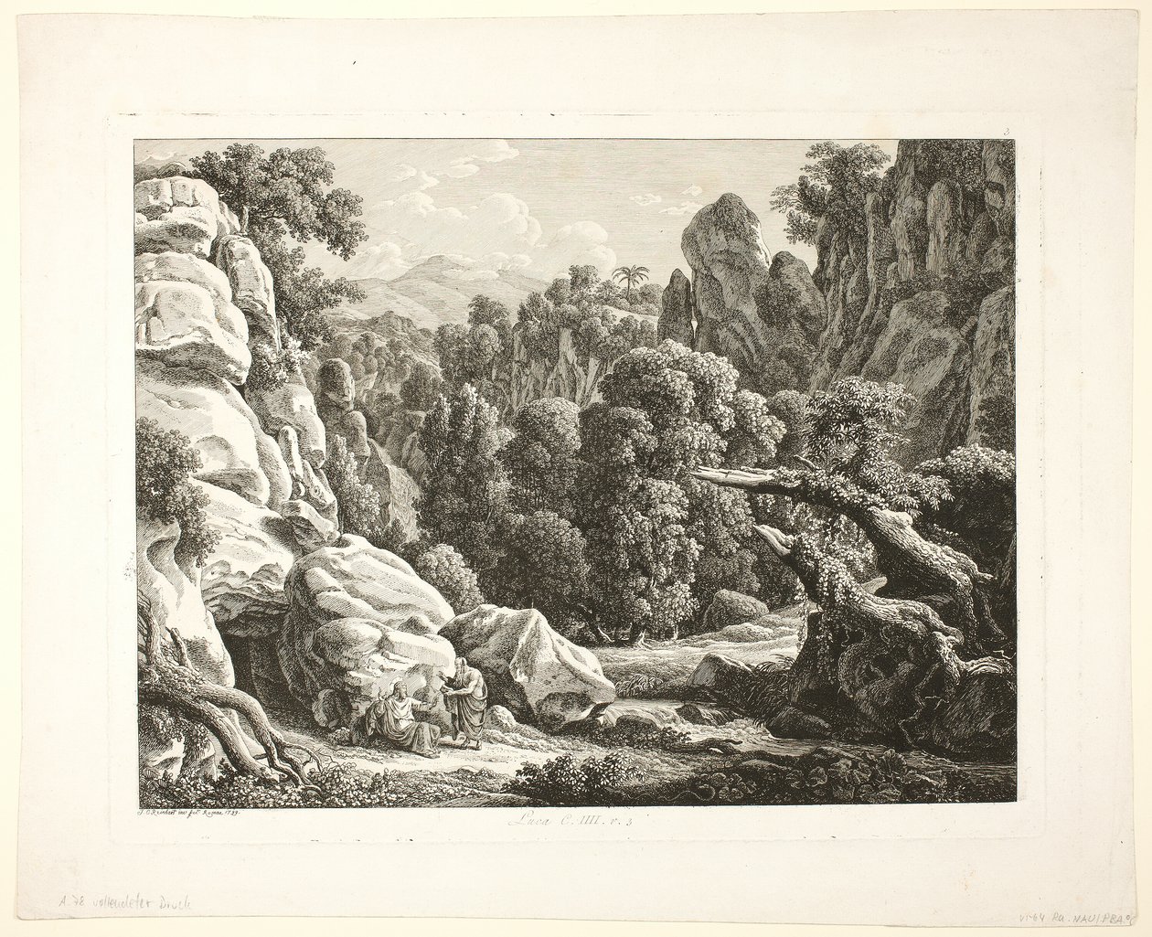 Táj Krisztus megkísértésével alkotó: Johann Christian Reinhart
