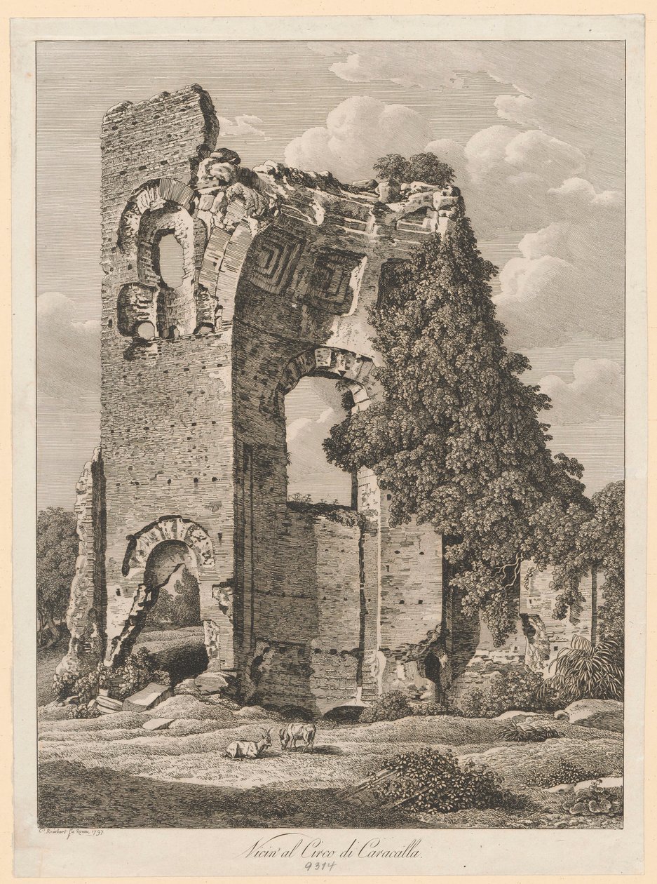 Tájkép - Caracalla cirkusza közelében alkotó: Johann Christian Reinhart
