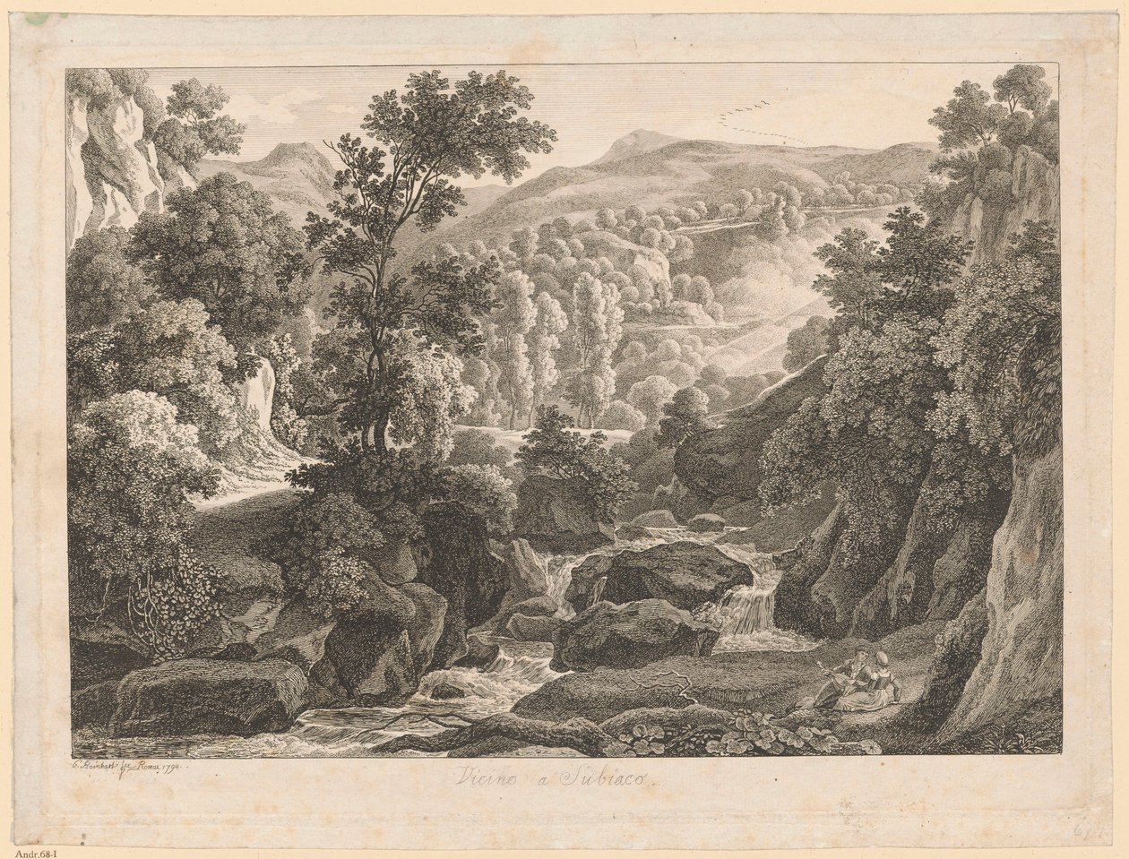 Tájkép – Subiaco közelében alkotó: Johann Christian Reinhart