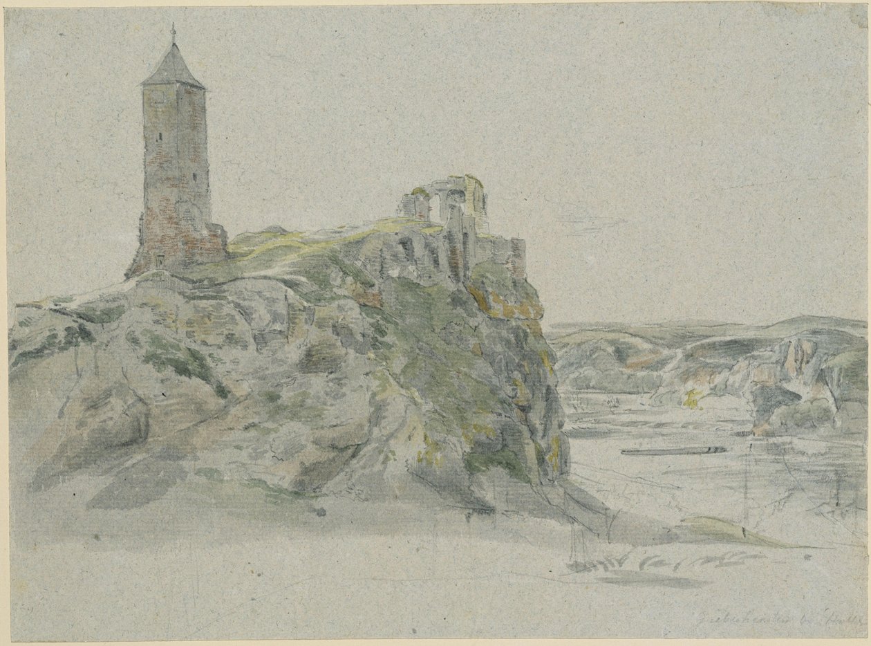 A Giebichenstein-kastély romjai Halle an der Saale közelében alkotó: Johann Christian Reinhart