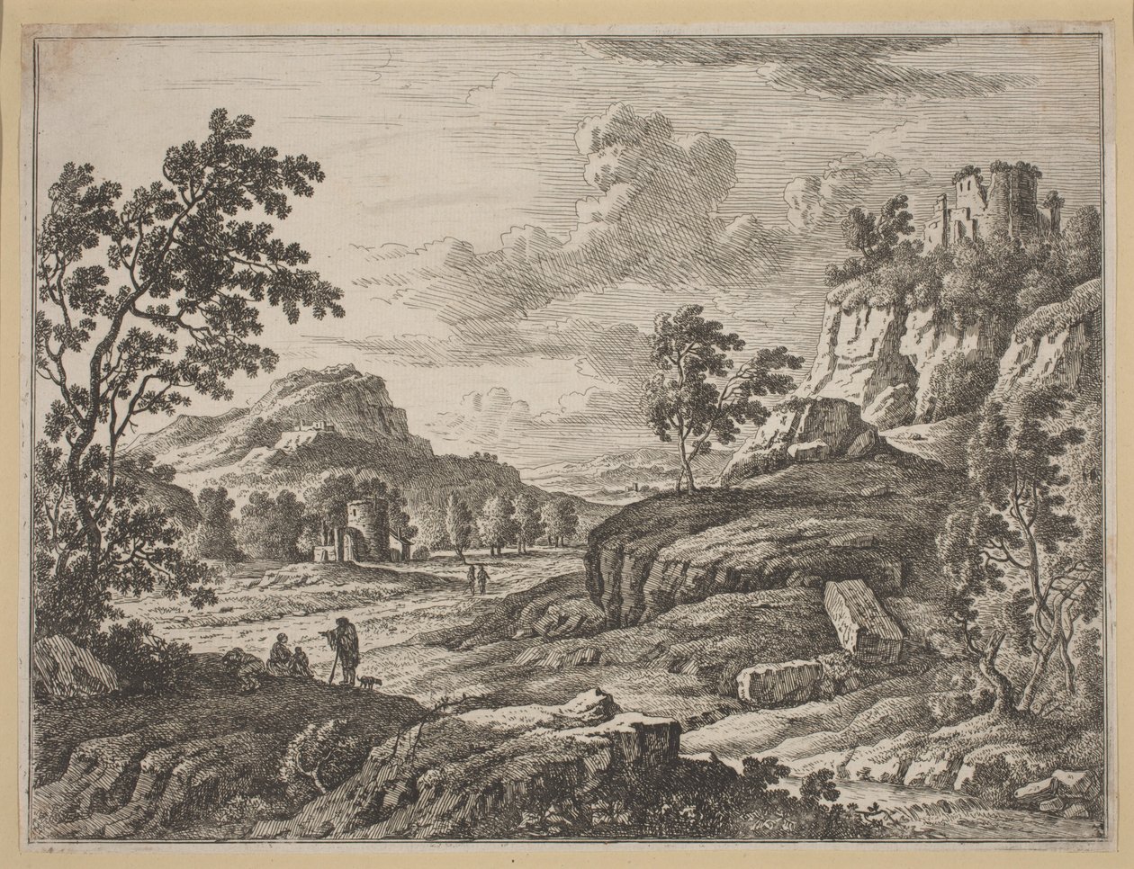Táj két romos toronnyal alkotó: Johann Christoph Dietzsch