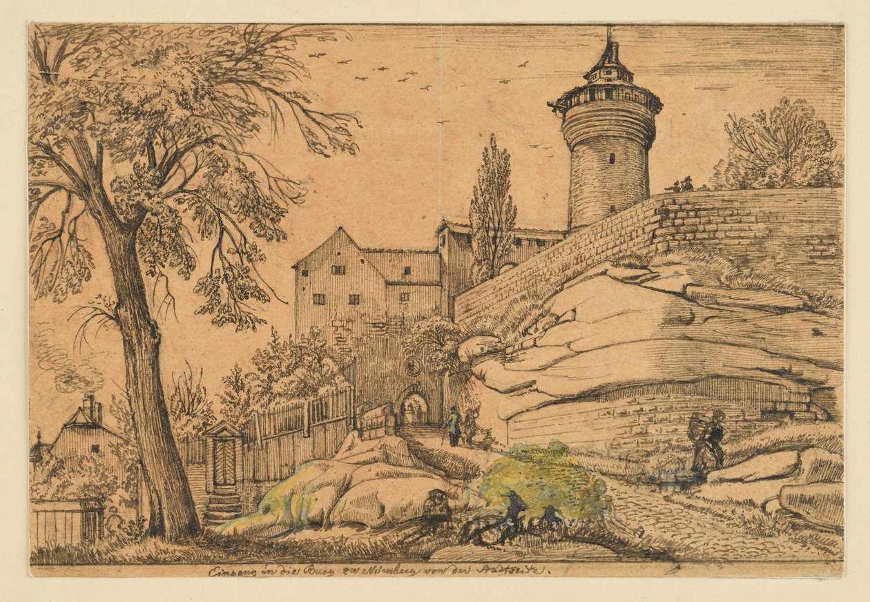 A nürnbergi vár bejárata a város felőli oldalról alkotó: Johann Christoph Erhard