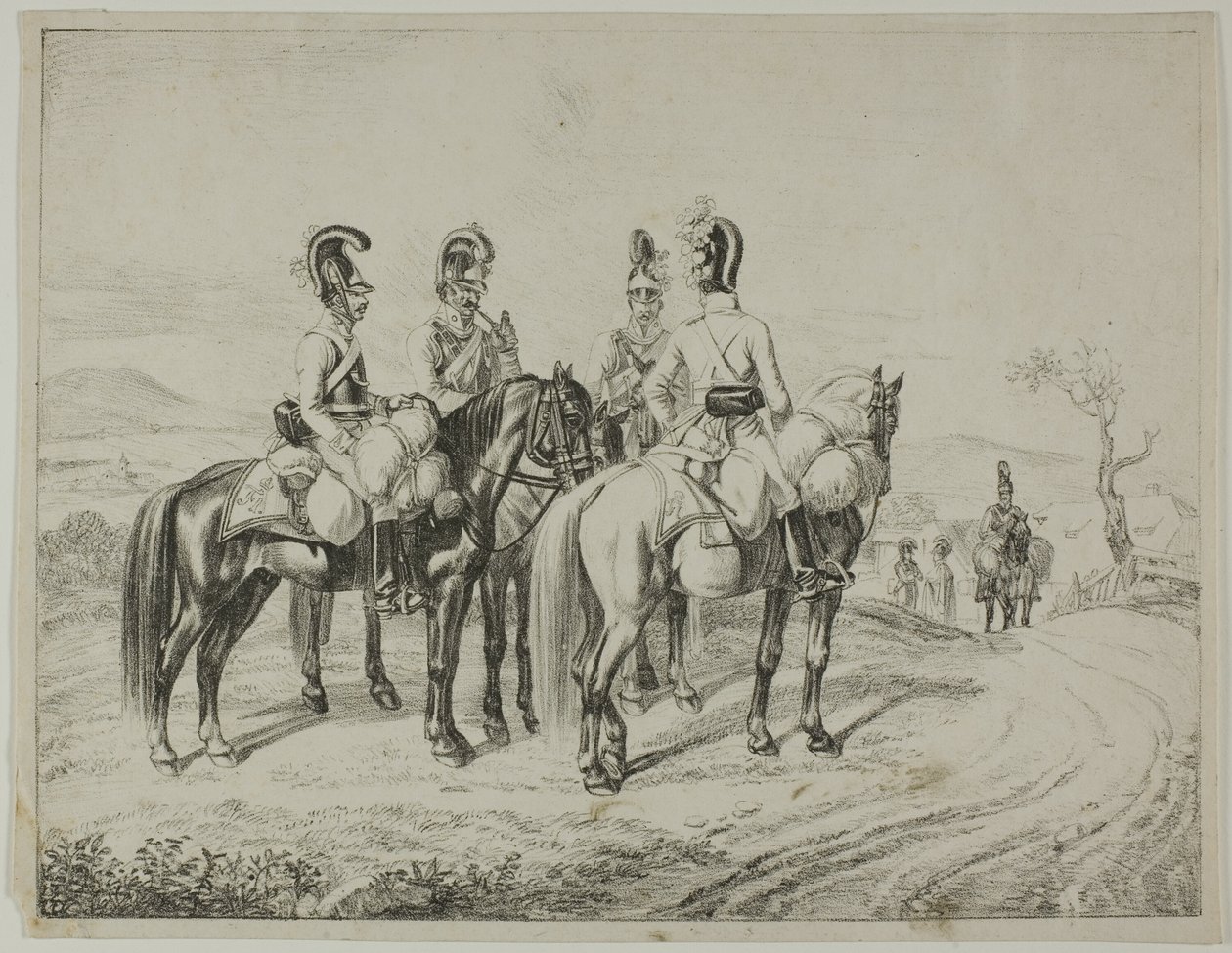 Négy Cuirassier egy lejtőn alkotó: Johann Christoph Erhard